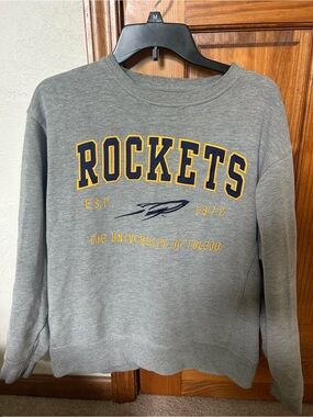 DSG Gray Crewneck Sweatshirt with Navy and Gold Rockets Appliqué